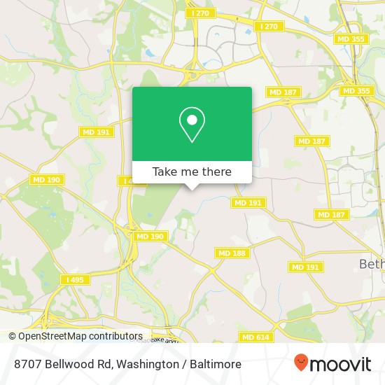 8707 Bellwood Rd, Bethesda, MD 20817 map