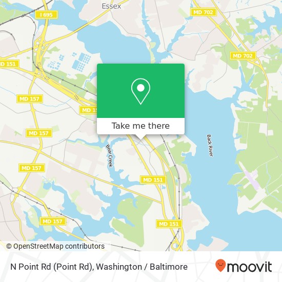 Mapa de N Point Rd (Point Rd), Dundalk, MD 21222