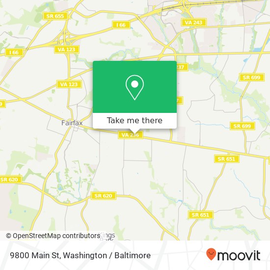 Mapa de 9800 Main St, Fairfax, VA 22031