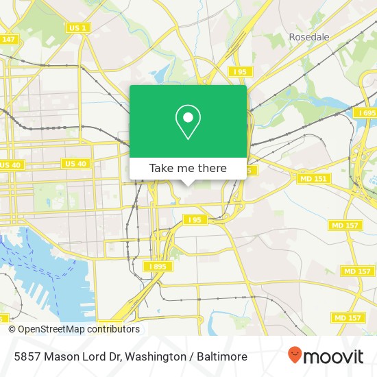 Mapa de 5857 Mason Lord Dr, Baltimore, MD 21224