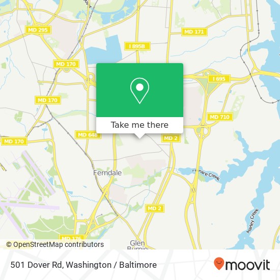 Mapa de 501 Dover Rd, Glen Burnie, MD 21061