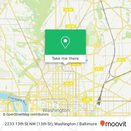 Mapa de 2233 13th St NW (13th St), Washington, DC 20009