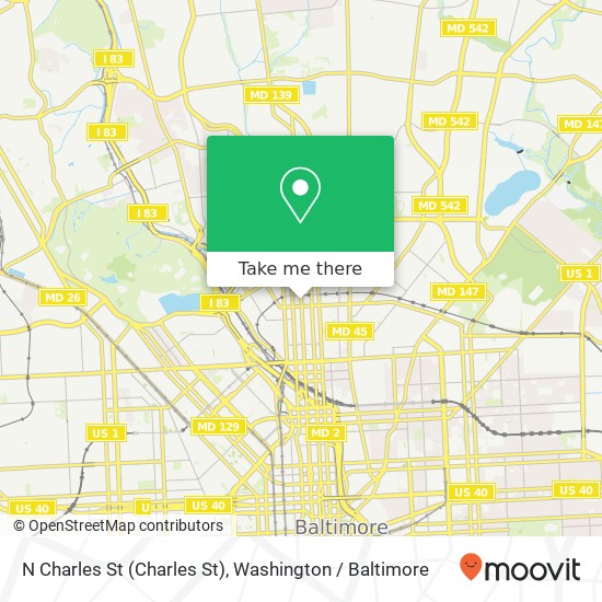 Mapa de N Charles St (Charles St), Baltimore, MD 21218