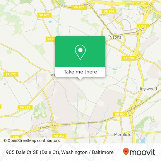 Mapa de 905 Dale Ct SE (Dale Ct), Vienna, VA 22180