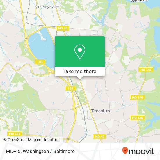 Mapa de MD-45, Lutherville Timonium, MD 21093