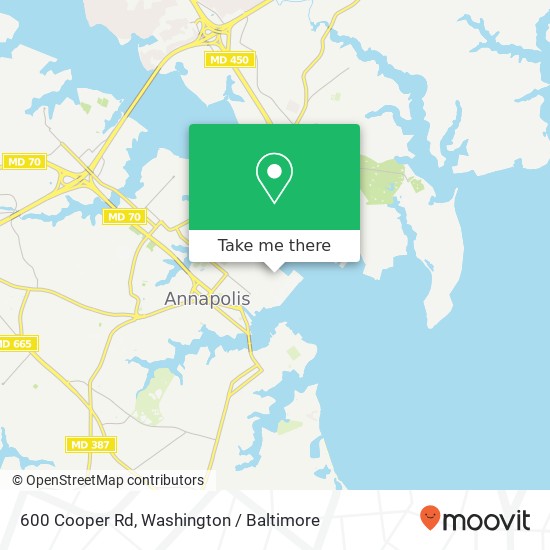 Mapa de 600 Cooper Rd, Annapolis, MD 21402