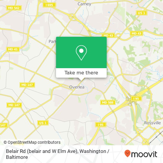 Belair Rd (belair and W Elm Ave), Baltimore, MD 21206 map