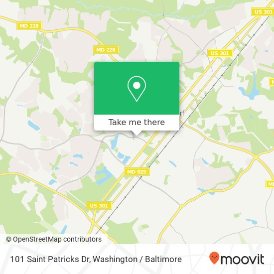 Mapa de 101 Saint Patricks Dr, Waldorf (SAINT CHARLES), MD 20603