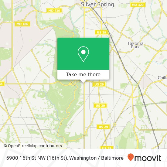 Mapa de 5900 16th St NW (16th St), Washington, DC 20011