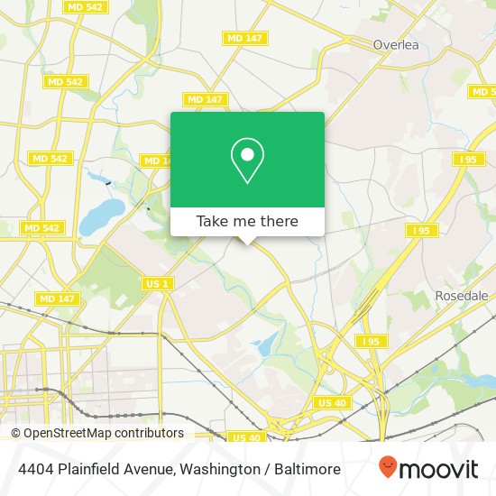 Mapa de 4404 Plainfield Avenue, 4404 Plainfield Ave, Baltimore, MD 21206, USA
