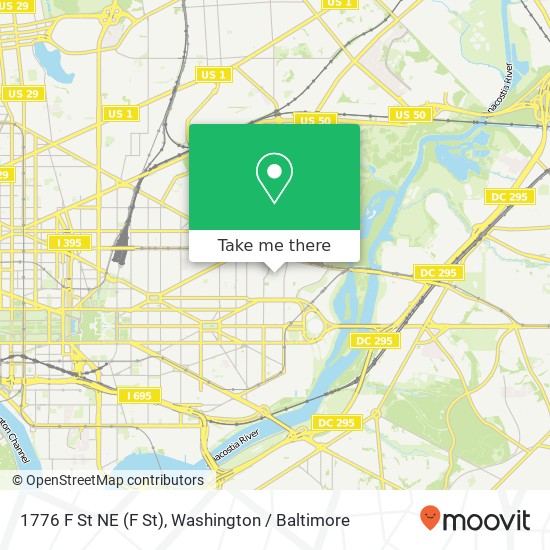 Mapa de 1776 F St NE (F St), Washington, DC 20002