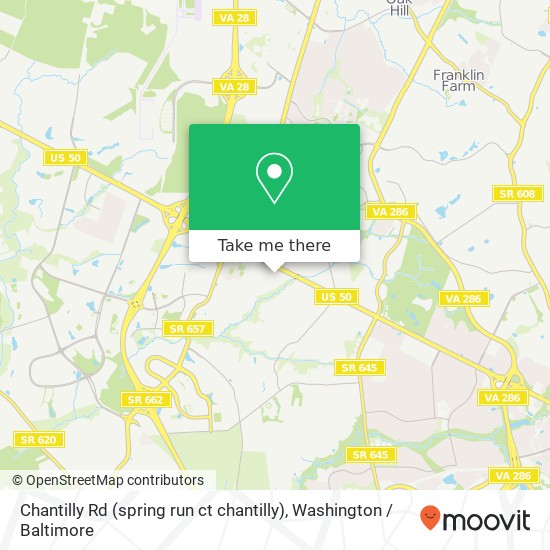 Chantilly Rd (spring run ct chantilly), Chantilly (CHANTILLY), VA 20151 map