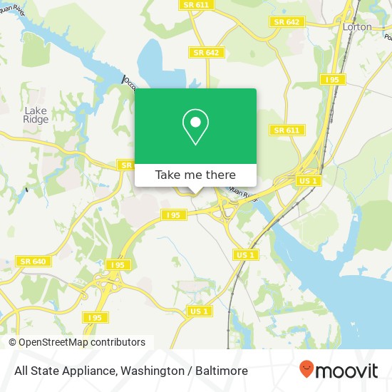 Mapa de All State Appliance, 1399 Old Bridge Rd