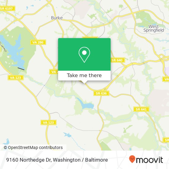 Mapa de 9160 Northedge Dr, Springfield, VA 22153