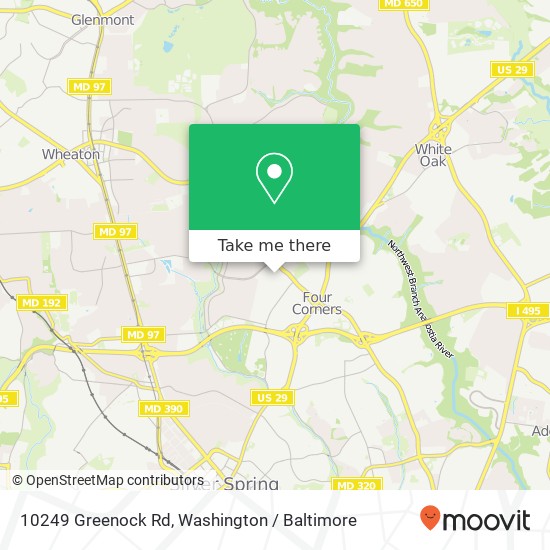 Mapa de 10249 Greenock Rd, Silver Spring, MD 20901