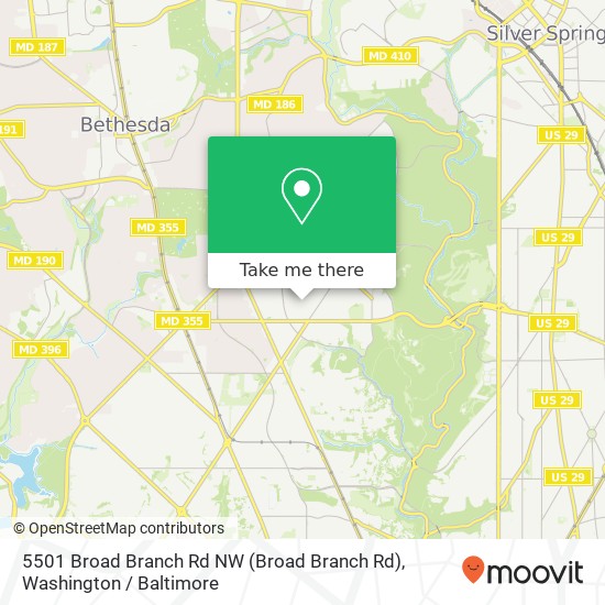 Mapa de 5501 Broad Branch Rd NW (Broad Branch Rd), Washington, DC 20015