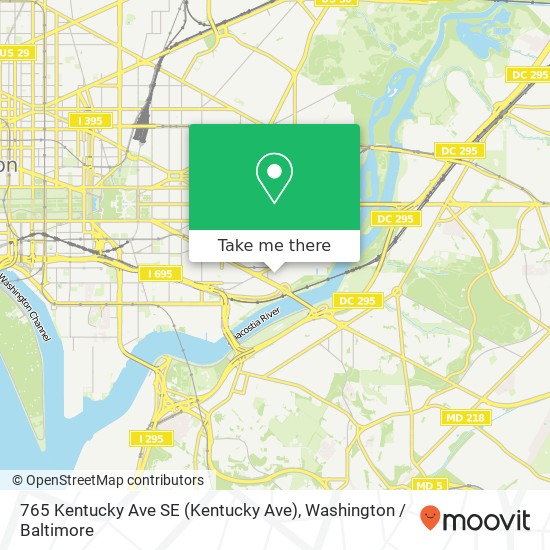 Mapa de 765 Kentucky Ave SE (Kentucky Ave), Washington, DC 20003