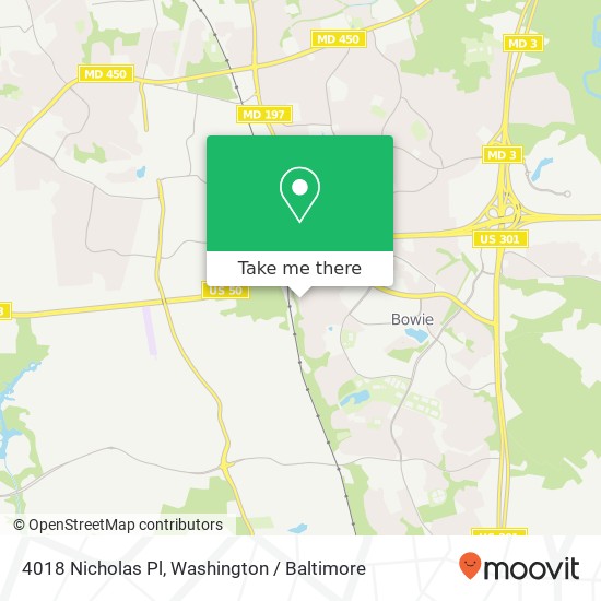 Mapa de 4018 Nicholas Pl, Bowie, MD 20716