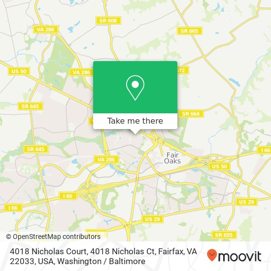 4018 Nicholas Court, 4018 Nicholas Ct, Fairfax, VA 22033, USA map