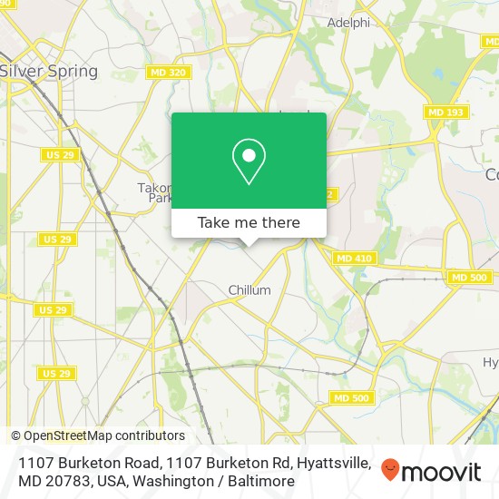 1107 Burketon Road, 1107 Burketon Rd, Hyattsville, MD 20783, USA map