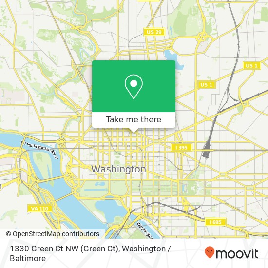 Mapa de 1330 Green Ct NW (Green Ct), Washington, DC 20005