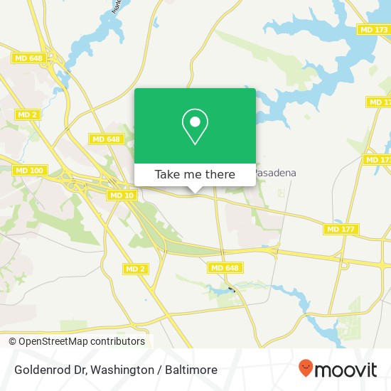 Mapa de Goldenrod Dr, Pasadena, MD 21122