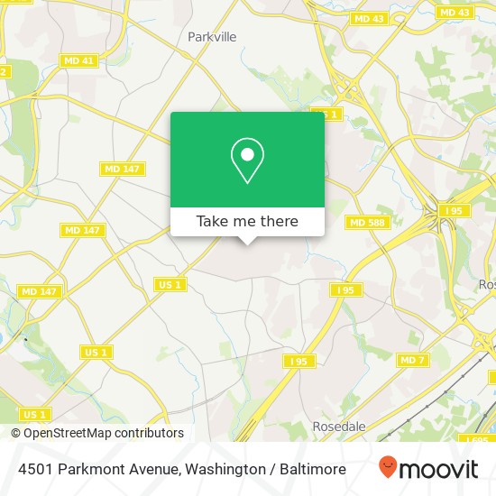 4501 Parkmont Avenue, 4501 Parkmont Ave, Baltimore, MD 21206, USA map