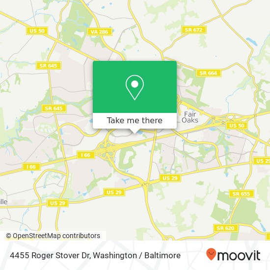 Mapa de 4455 Roger Stover Dr, Fairfax, VA 22033