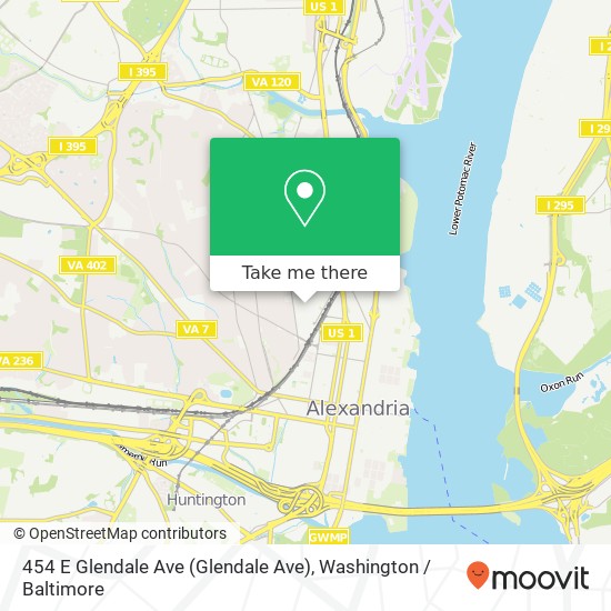Mapa de 454 E Glendale Ave (Glendale Ave), Alexandria, VA 22301