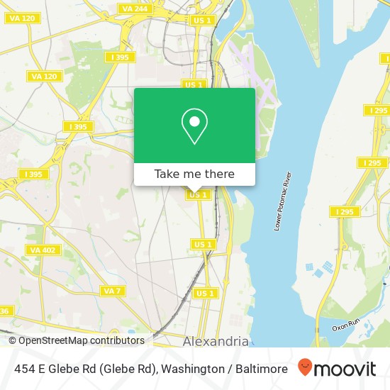 454 E Glebe Rd (Glebe Rd), Alexandria, VA 22305 map
