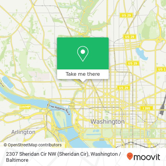 2307 Sheridan Cir NW (Sheridan Cir), Washington, DC 20008 map
