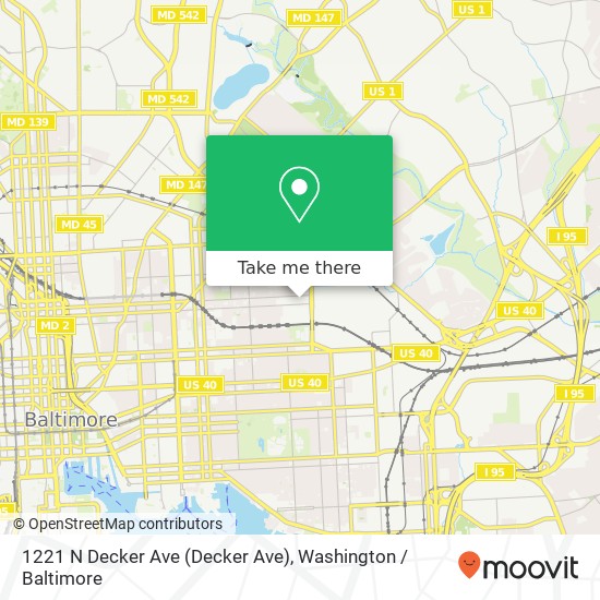 Mapa de 1221 N Decker Ave (Decker Ave), Baltimore, MD 21213