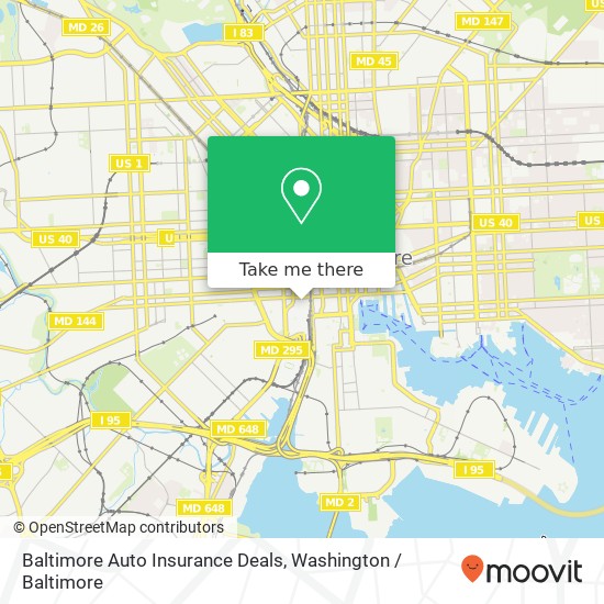 Baltimore Auto Insurance Deals, 401 W Pratt St map