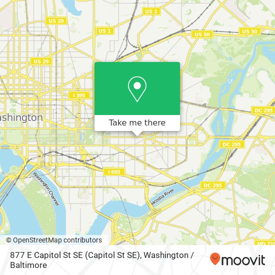 Mapa de 877 E Capitol St SE (Capitol St SE), Washington, DC 20003