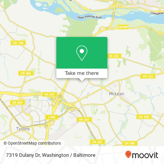 Mapa de 7319 Dulany Dr, McLean, VA 22101