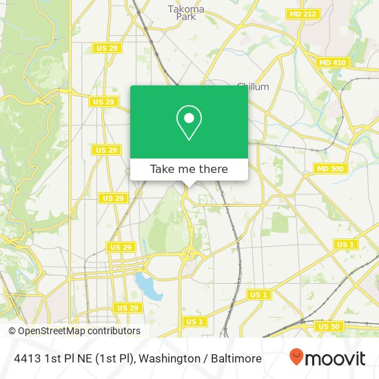 Mapa de 4413 1st Pl NE (1st Pl), Washington, DC 20011