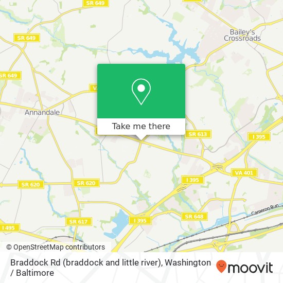 Mapa de Braddock Rd (braddock and little river), Alexandria, VA 22312