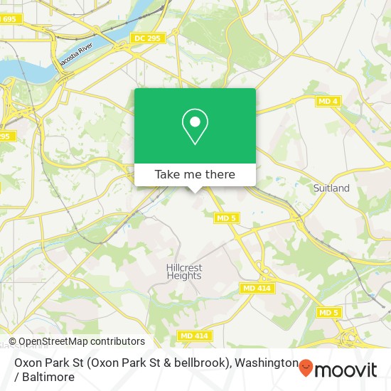 Oxon Park St (Oxon Park St & bellbrook), Temple Hills (HILLCREST HEIGHTS), MD 20748 map