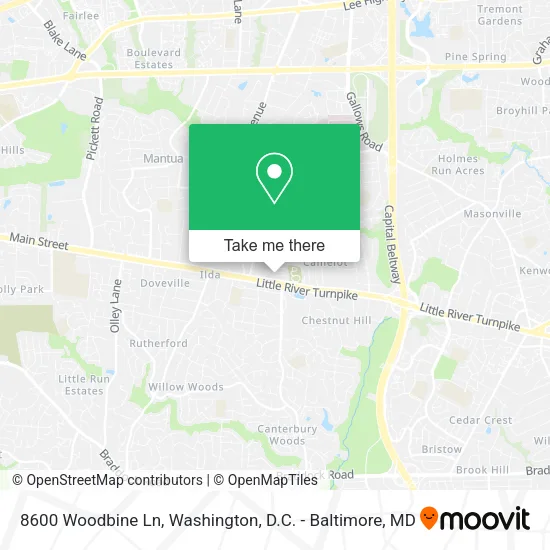 Mapa de 8600 Woodbine Ln