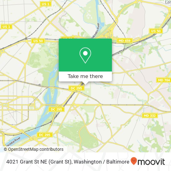 Mapa de 4021 Grant St NE (Grant St), Washington, DC 20019