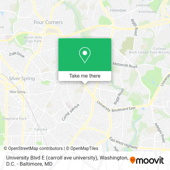 University Blvd E (carroll ave university) map