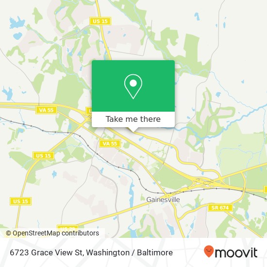 Mapa de 6723 Grace View St, Gainesville, VA 20155