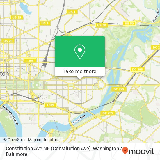 Mapa de Constitution Ave NE (Constitution Ave), Washington, DC 20002