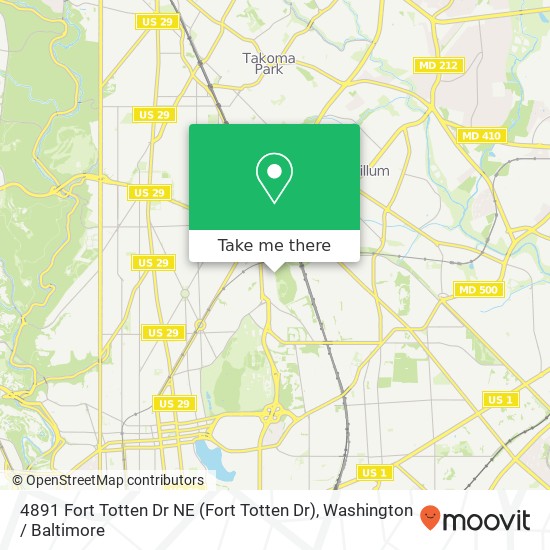 Mapa de 4891 Fort Totten Dr NE (Fort Totten Dr), Washington, DC 20011