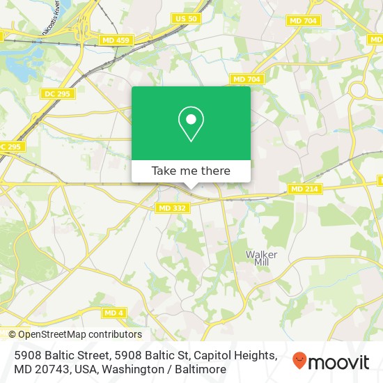 5908 Baltic Street, 5908 Baltic St, Capitol Heights, MD 20743, USA map