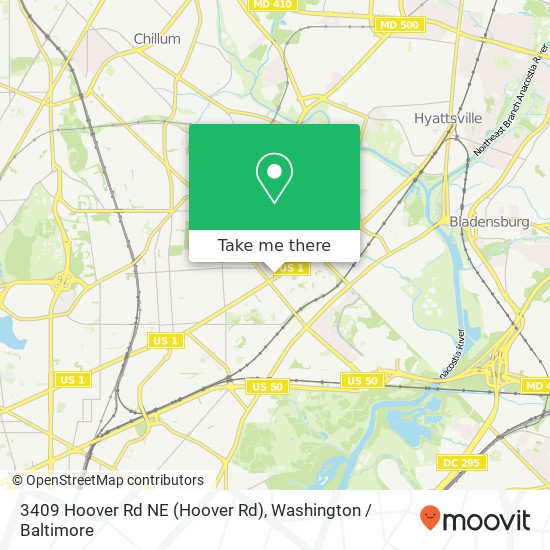 3409 Hoover Rd NE (Hoover Rd), Washington, DC 20018 map