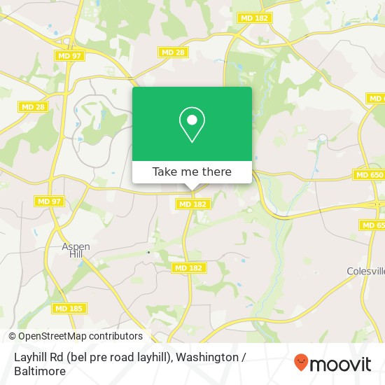 Mapa de Layhill Rd (bel pre road layhill), Silver Spring, MD 20906