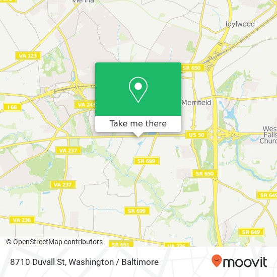 Mapa de 8710 Duvall St, Fairfax, VA 22031