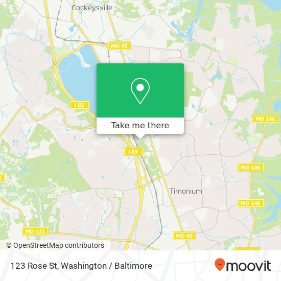 Mapa de 123 Rose St, Lutherville Timonium, MD 21093