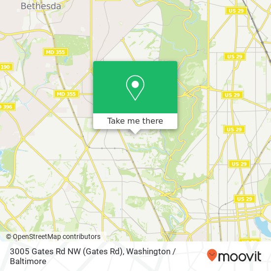 Mapa de 3005 Gates Rd NW (Gates Rd), Washington, DC 20008